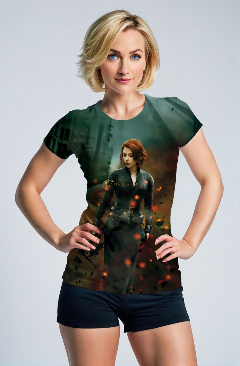 Dark Green Black Widow T‑Shirt