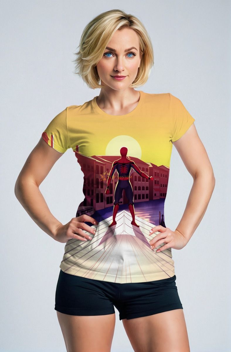 Sunset City Hero Graphic Apparel – Golden Yellow T‑Shirt