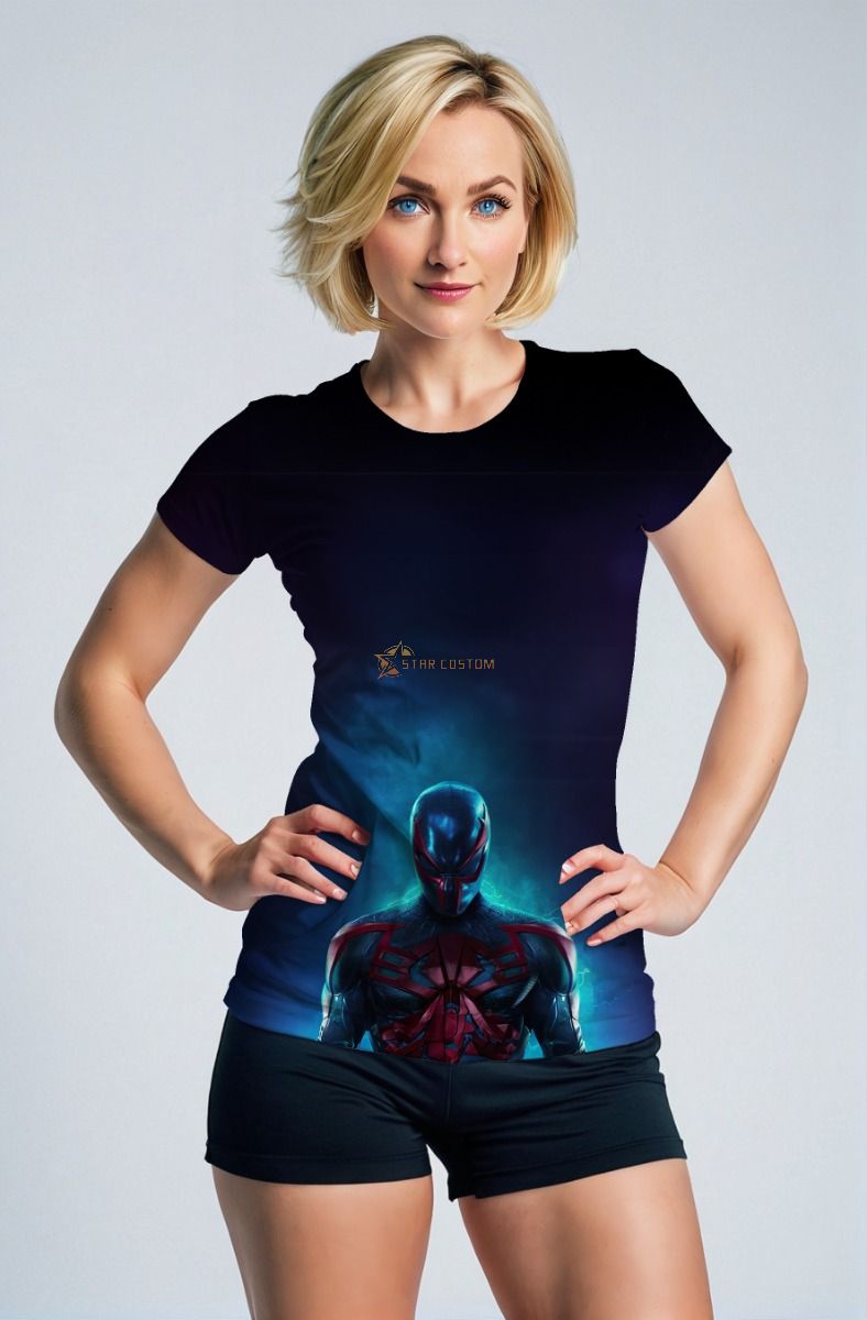 Neo Spider Hero Graphic Apparel – Midnight Blue T‑Shirt