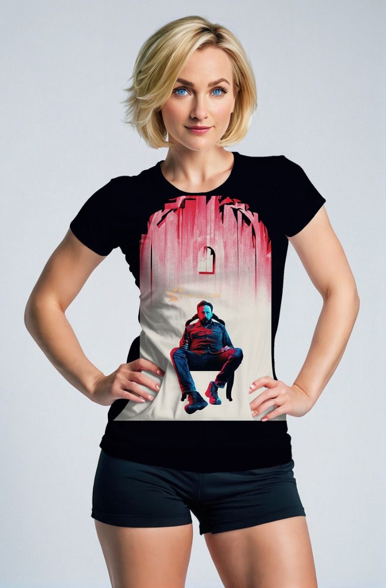 Edge Scene Art Tee – Black & White Red Highlight Edition