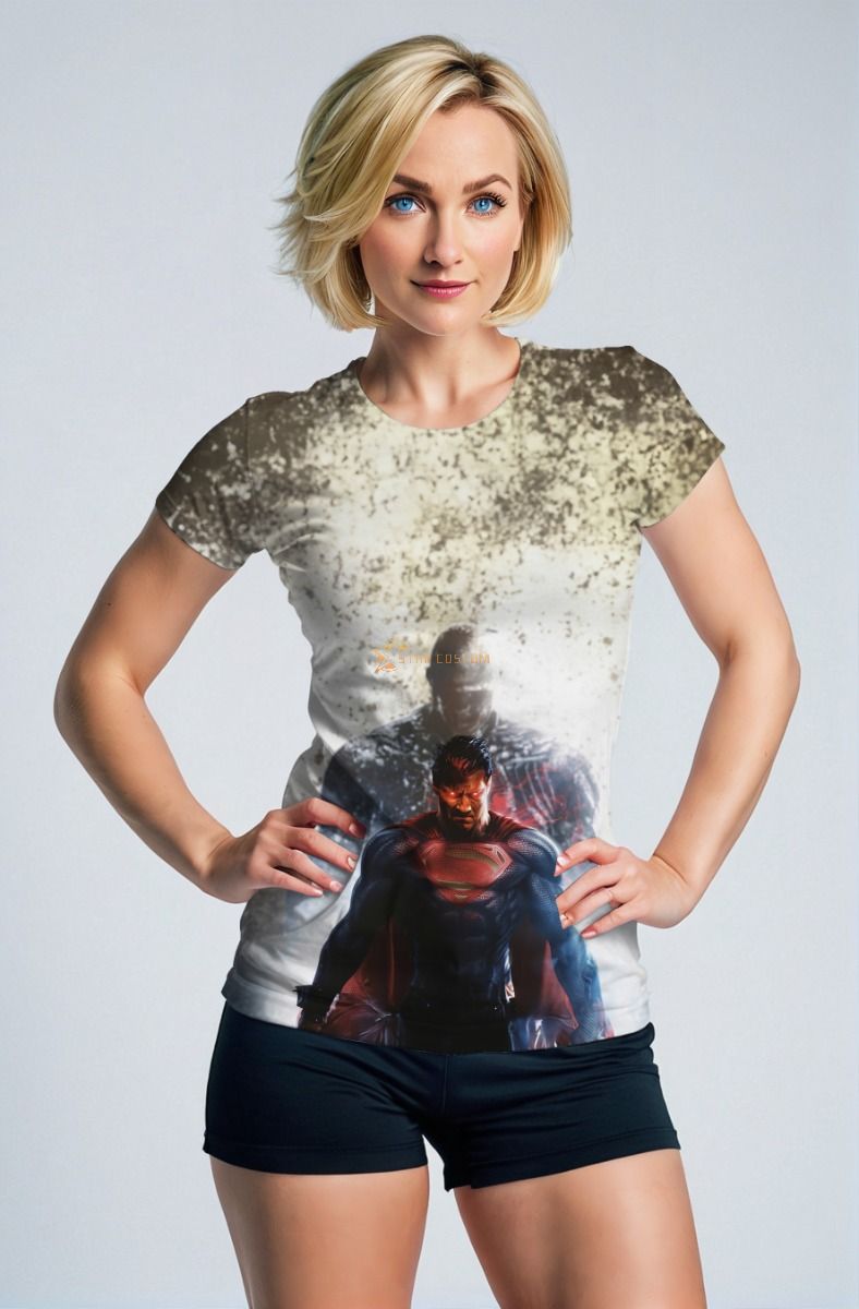 Light Gray Dark Superman Graphic T‑Shirt – Intense Heroic Vibe