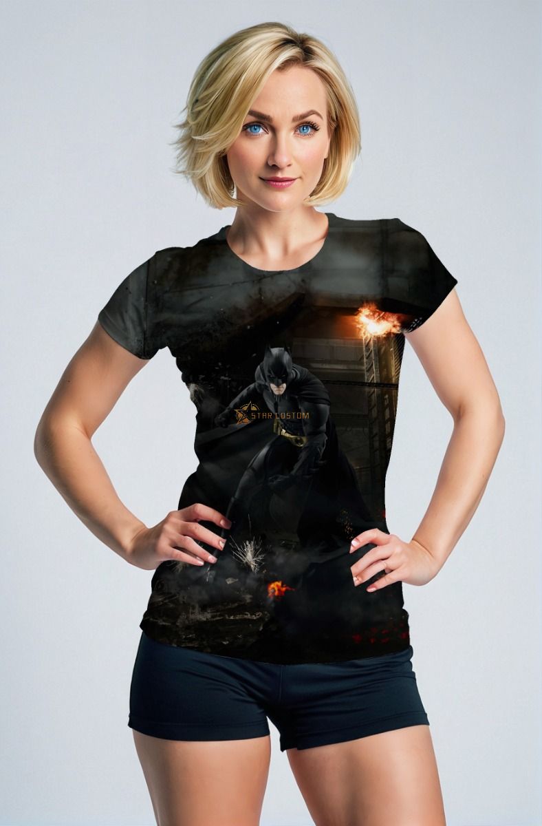 Black Batman Explosive Scene Graphic T‑Shirt – Dark Hero Streetwear