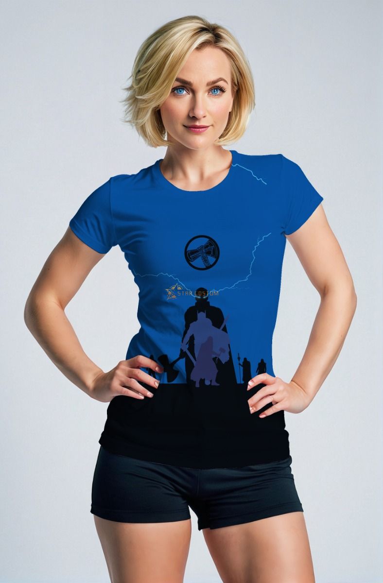 Blue Hero Silhouette & Stormbreaker T‑Shirt – Epic Thunder Tee