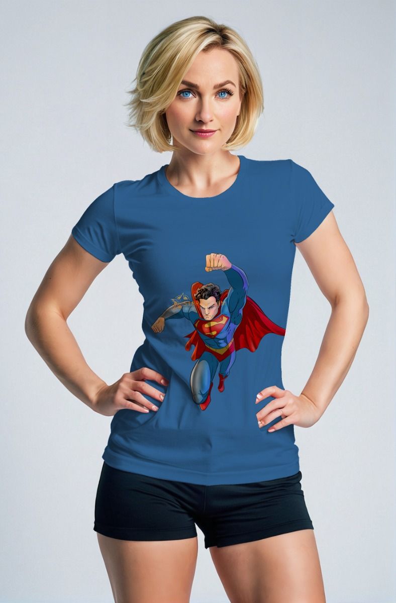 Blue Flying Superman T‑Shirt – Heroic Power Tee
