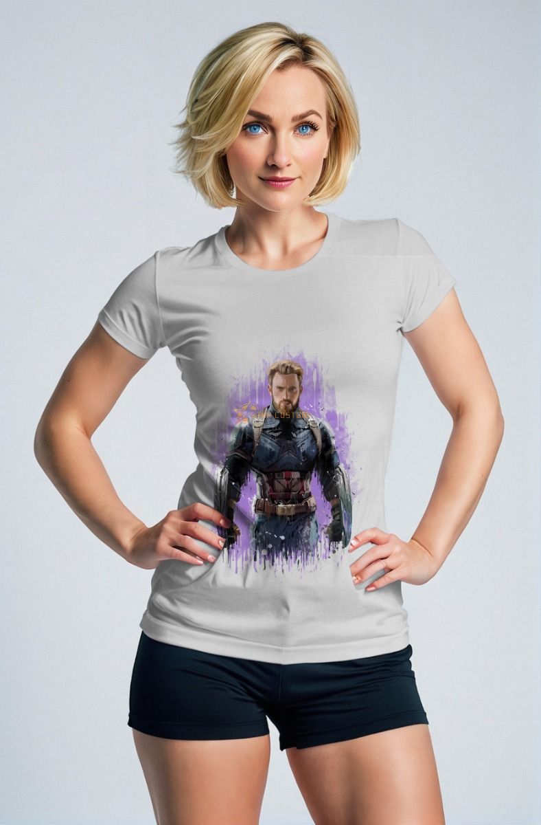 Light Gray Captain-Inspired Graphic T‑Shirt