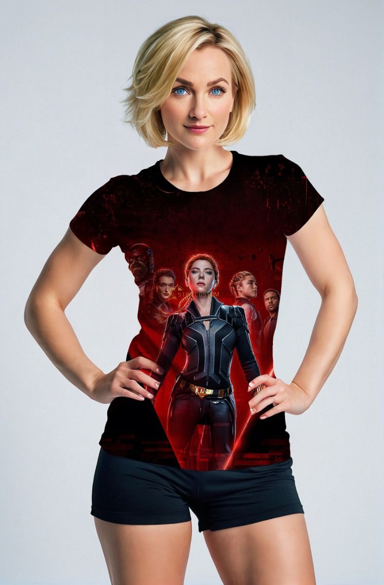 Black and Red Black Widow T‑Shirt