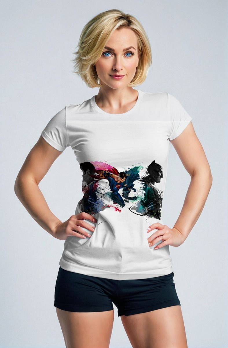  White Superman vs Batman T‑Shirt