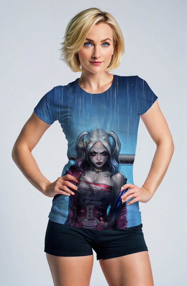 Blue Harley Quinn Street Style T‑Shirt