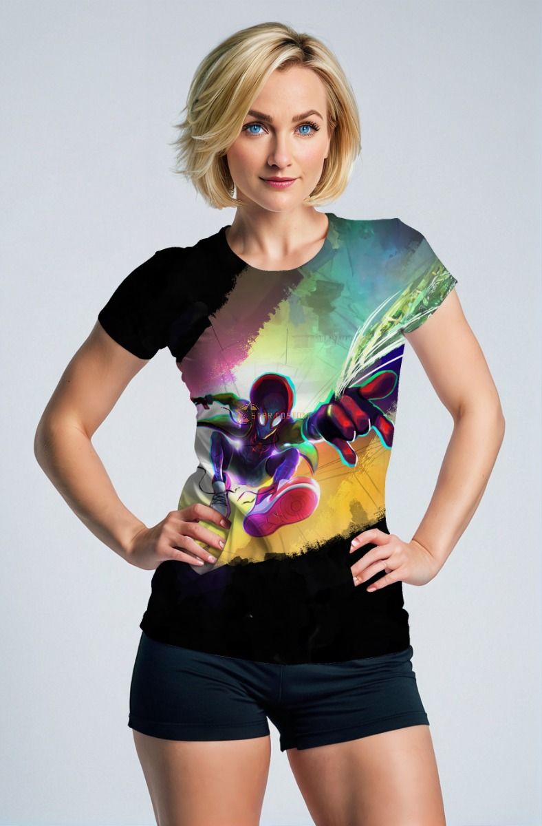  Black Spider‑Man Color Splash T‑Shirt