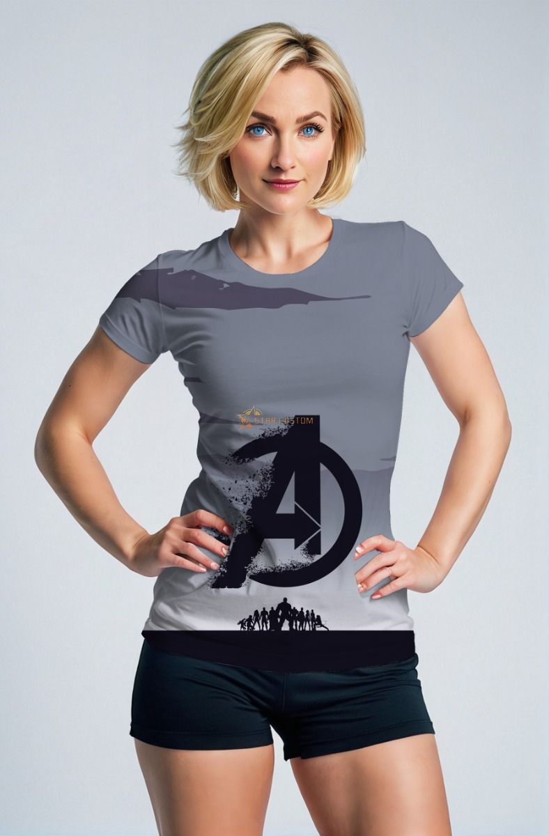Grey Blue Avengers Disintegration T-Shirt – Minimalism Meets Marvel