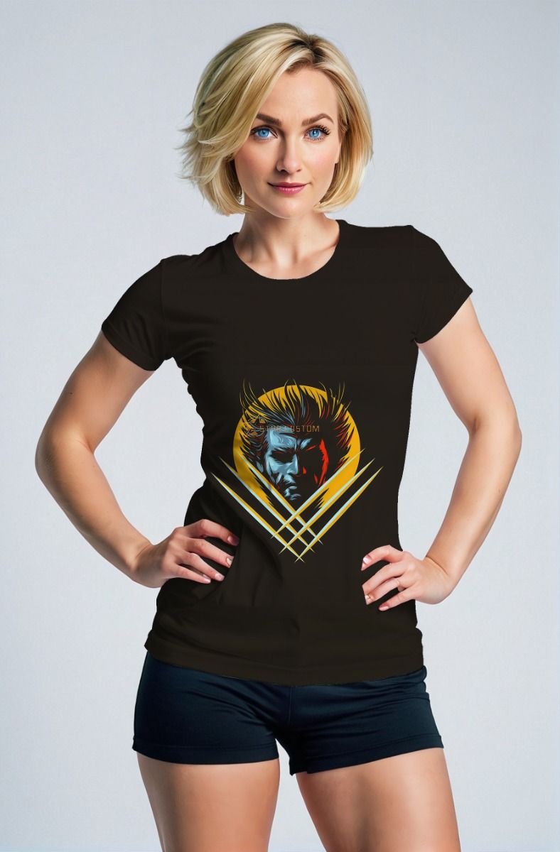Black Wolverine Slash Tee – Yellow Burst Hero Silhouette