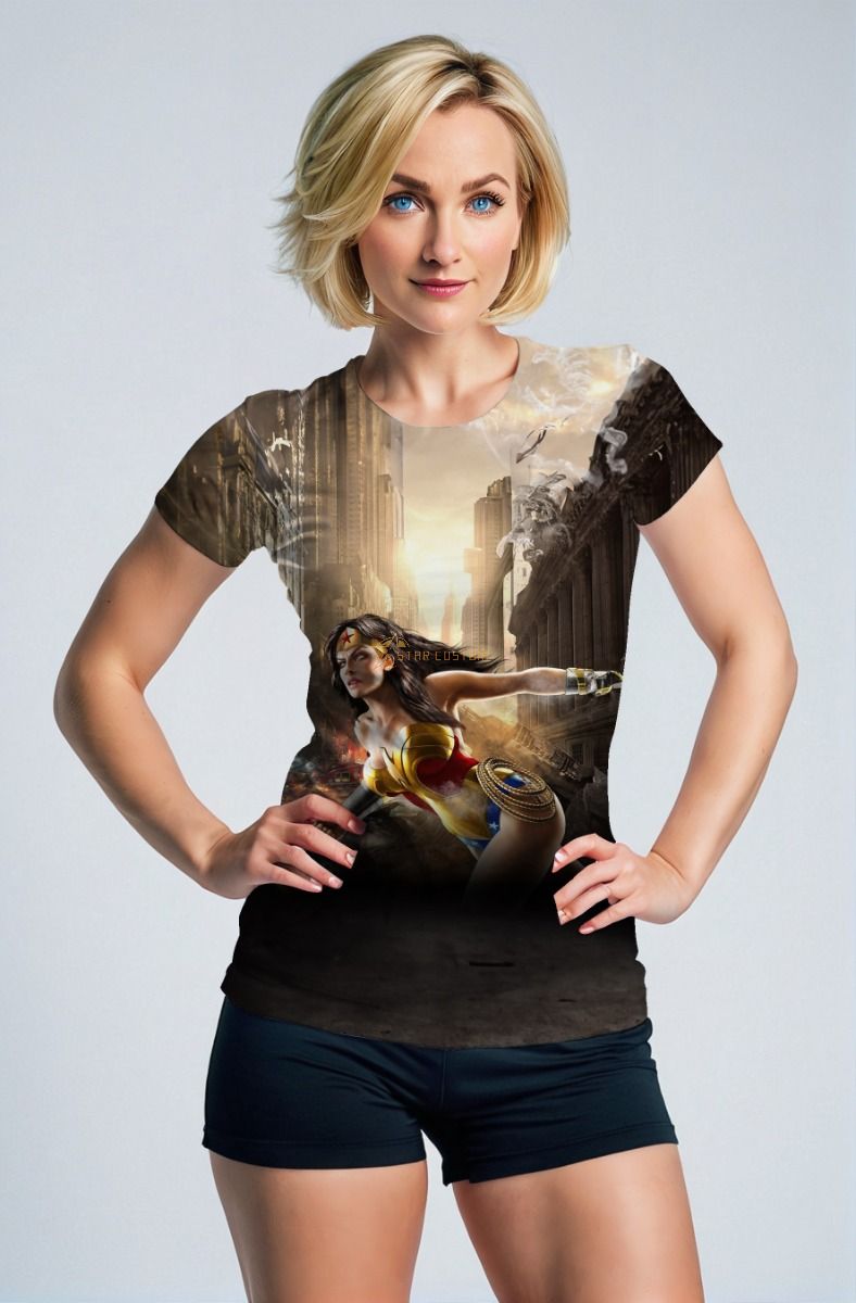 Golden-Red-Blue Tee – Fierce Urban Heroine Art