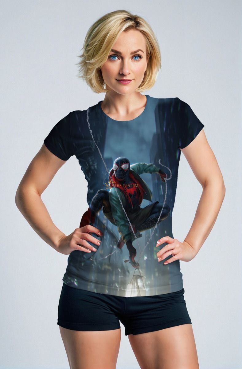 Dark Blue T-Shirt – Miles Morales Swing Shot Tee