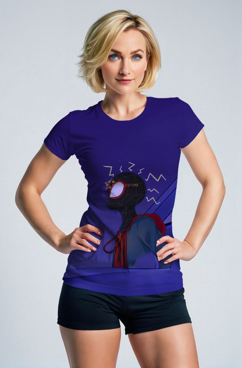 Purple Blue T-Shirt – Minimal Miles Morales Side View Tee