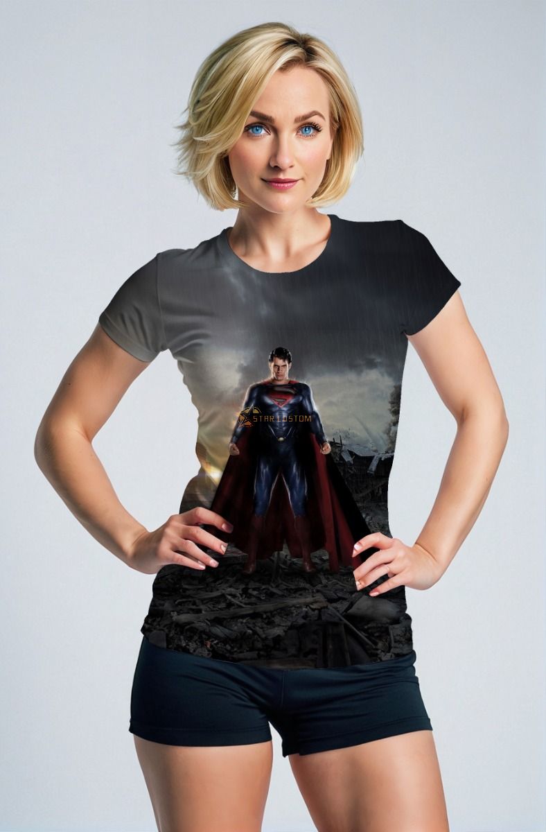 Skyline Sentinel Short Sleeve Tee – Gray Base with Cinematic Hero Print