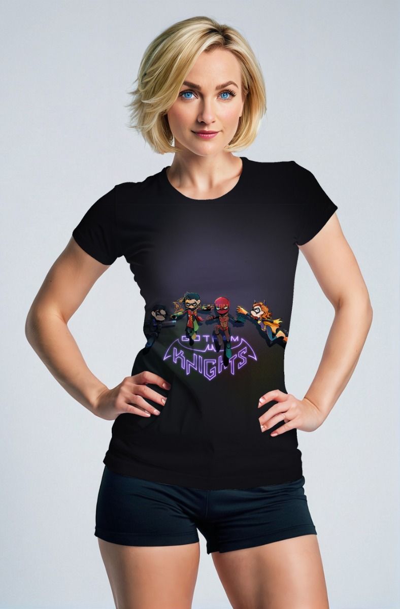 Black Gotham Knights Graphic T-Shirt – Vibrant Hero Design
