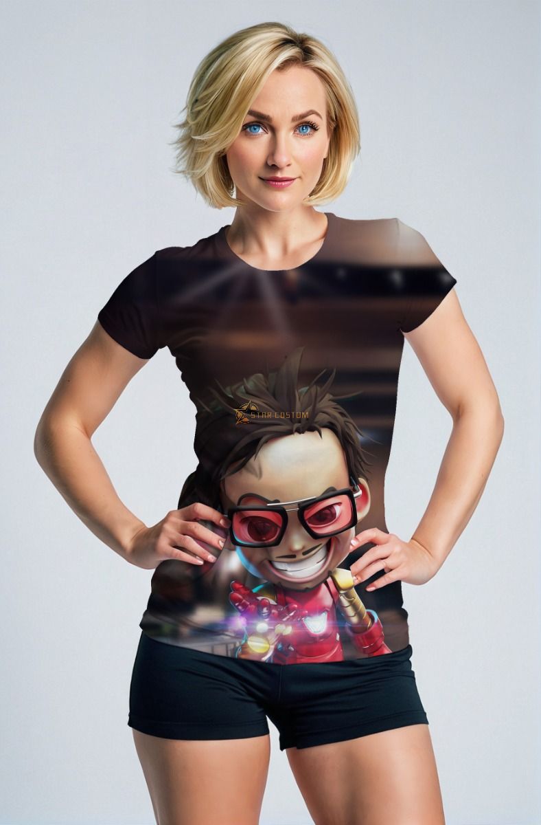 Dark Brown Chibi Stark T-Shirt – Mini Tech Hero Tee