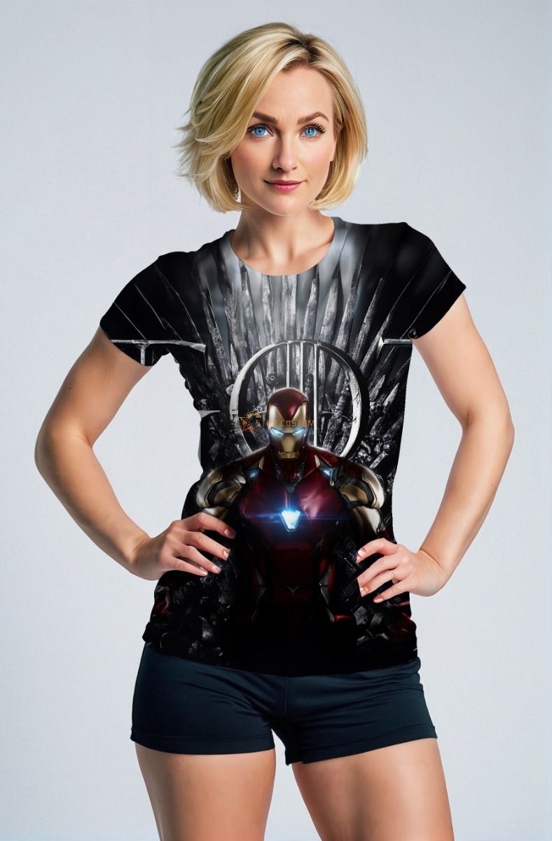 Iron Man and Game of Thrones Crossover Black and Red Graphic T-Shirt