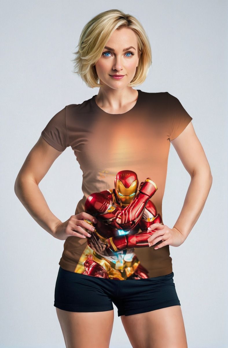 Marvel Avengers Inspired Men’s Red and Gold Iron Man Graphic T-Shirt