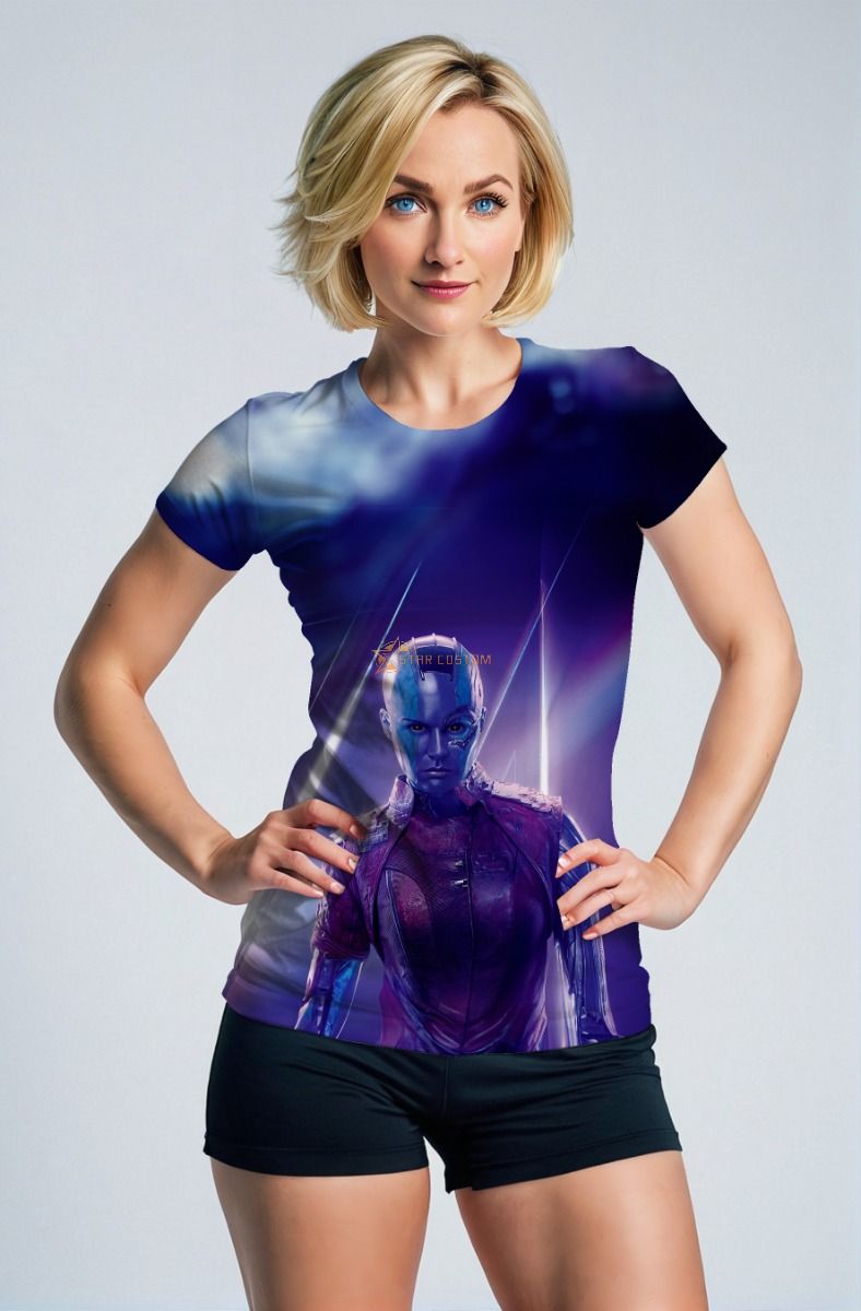 Guardians of the Galaxy Inspired Nebula Blue and Purple Graphic T-Shirt