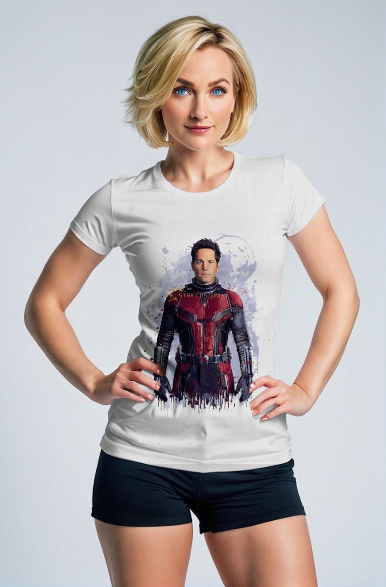 Ant-Man White Graphic T-Shirt – Watercolor Hero Style