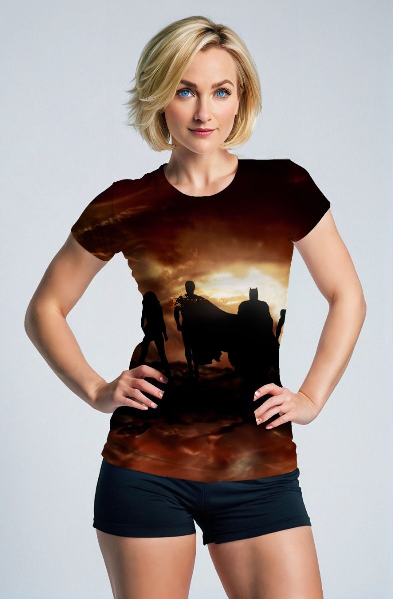 Justice League Skyline T-Shirt – Sunset Edition