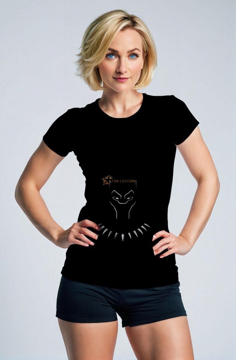 Black Panther T-Shirt – Minimal Outline Black