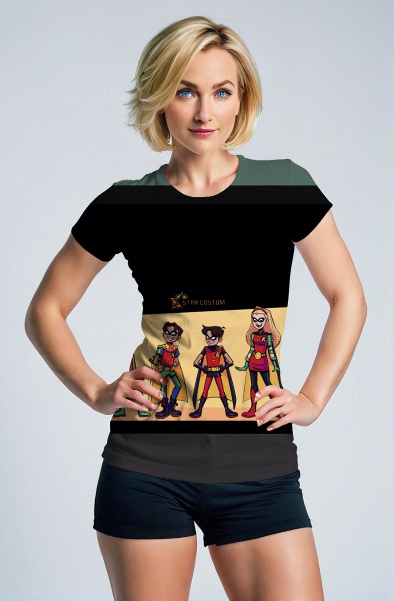 Robin Evolution Cartoon T-Shirt – Colorful Sidekick Squad