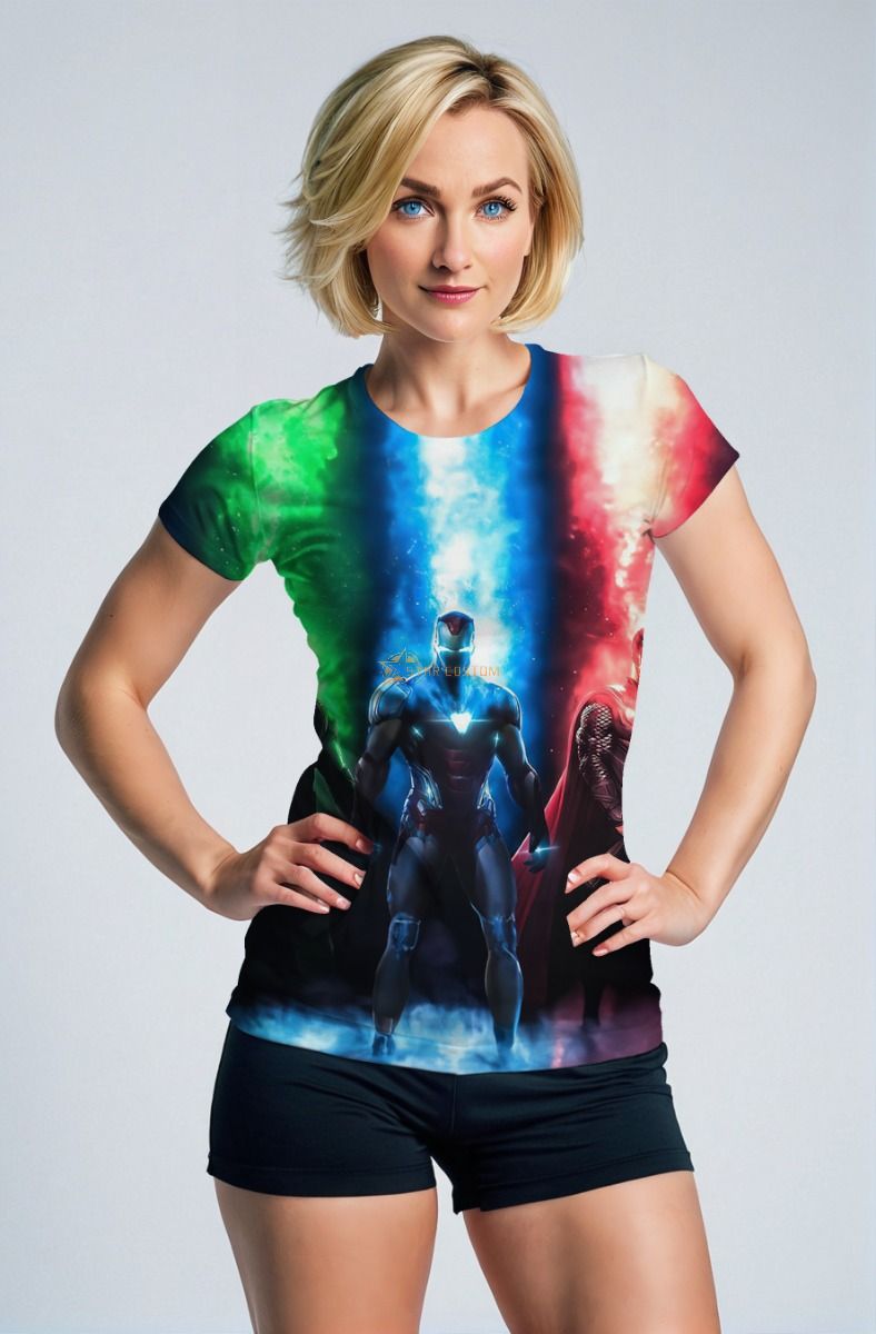 Captain America Iron Man Thor Tri-Color Marvel Heroes T-Shirt