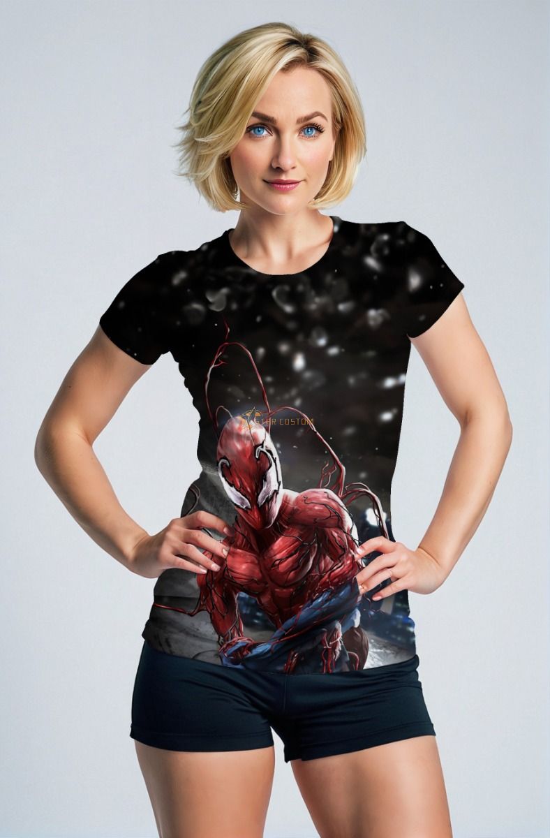 Carnage Symbiote Red & Black Night Battle Marvel T-Shirt