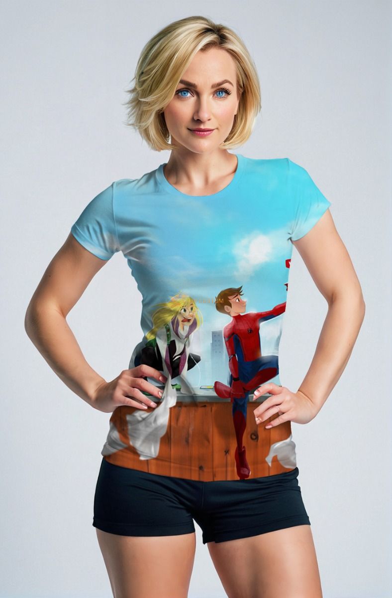 Spider-Man & Spider-Gwen Rooftop Selfie T-Shirt