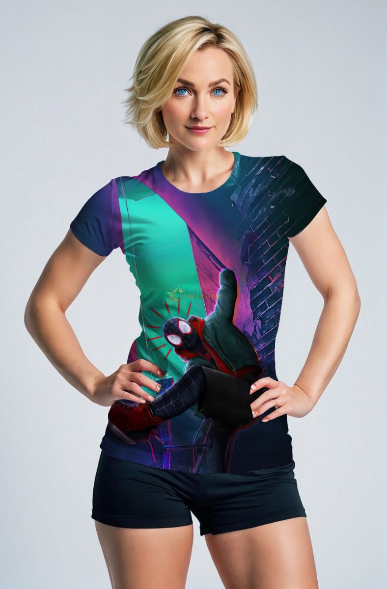 Miles Morales Neon Street Style Graphic T-Shirt