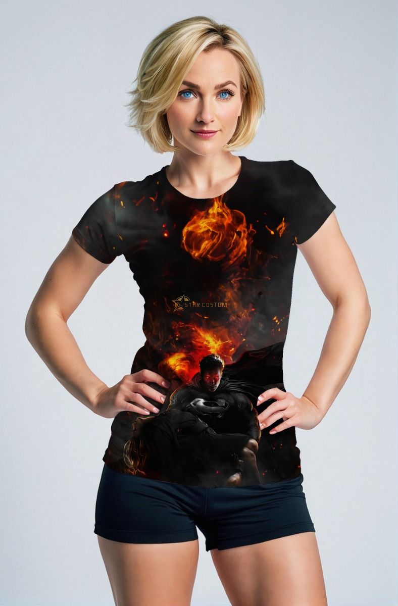 Superman Fire Requiem Tee – Black Hero in Flame Legacy T-Shirt