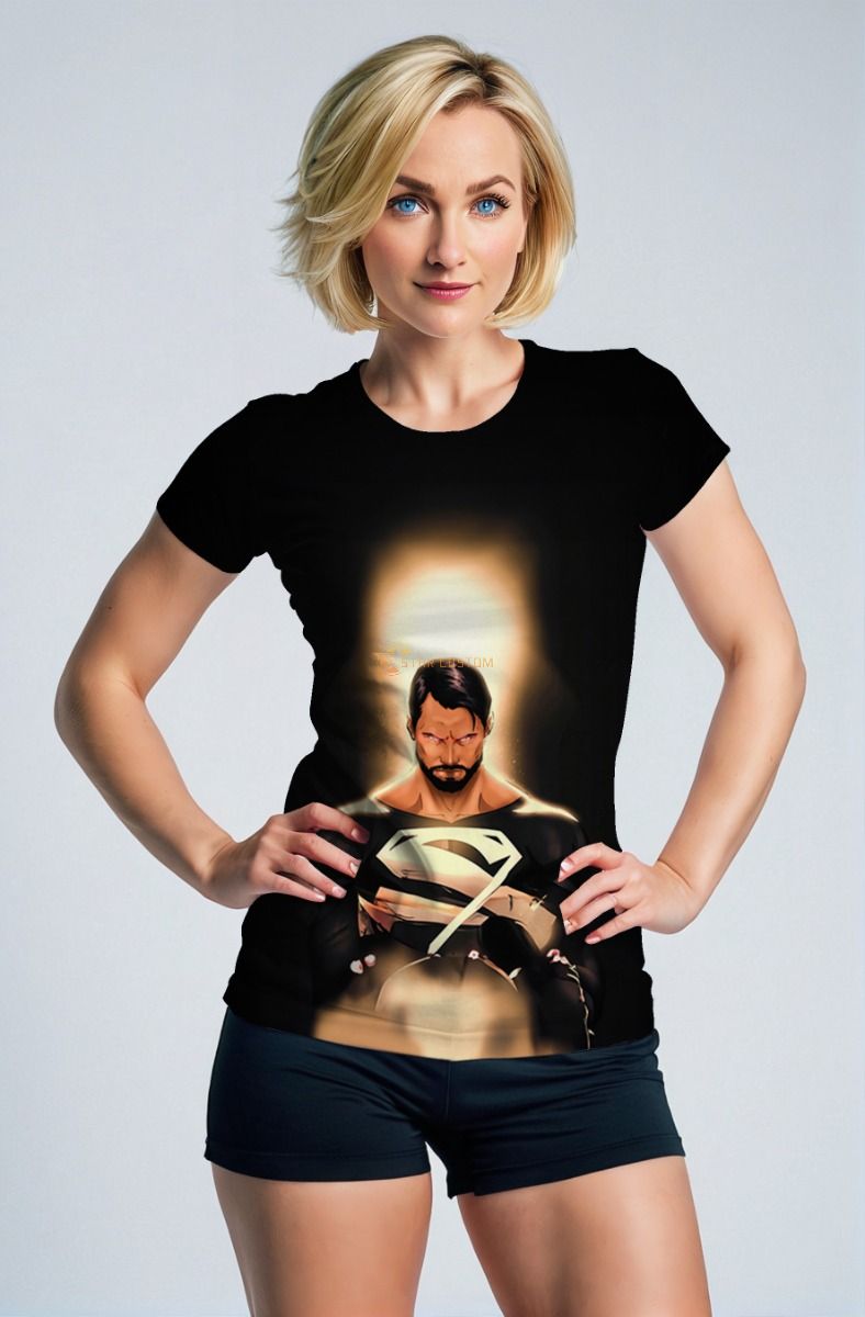 Superman Light Ascendant Tee – Black Rebirth Hero Minimalist Shirt