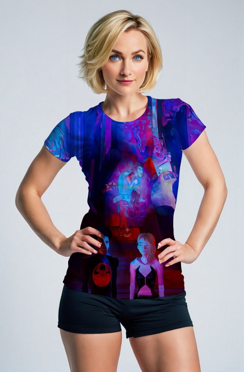 Spider-Man Graphic T-Shirt - Bold Red & Blue Spider-Verse Design