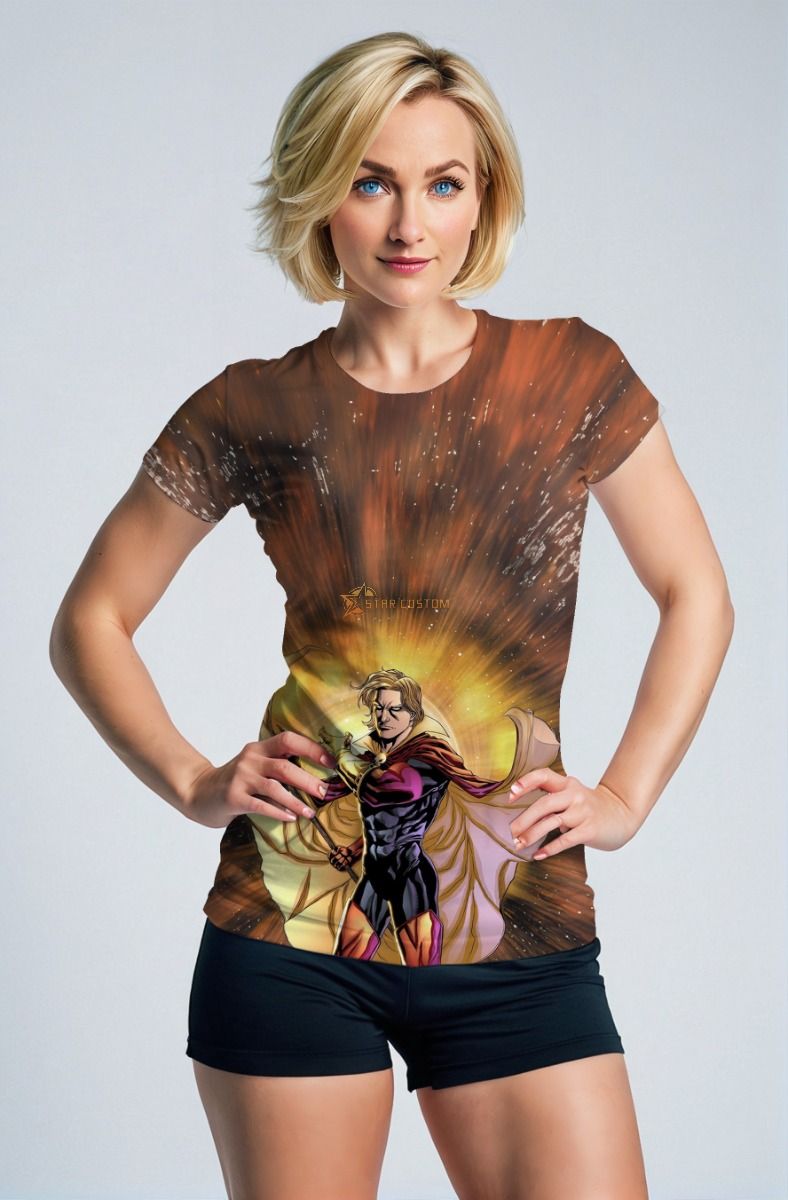 Adam the Warlock Graphic T-Shirt - Bold Brown & Gold Cosmic Design
