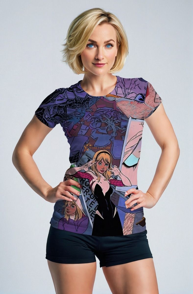 Purple Spider-Woman T-Shirt – Casual Heroic Vibes