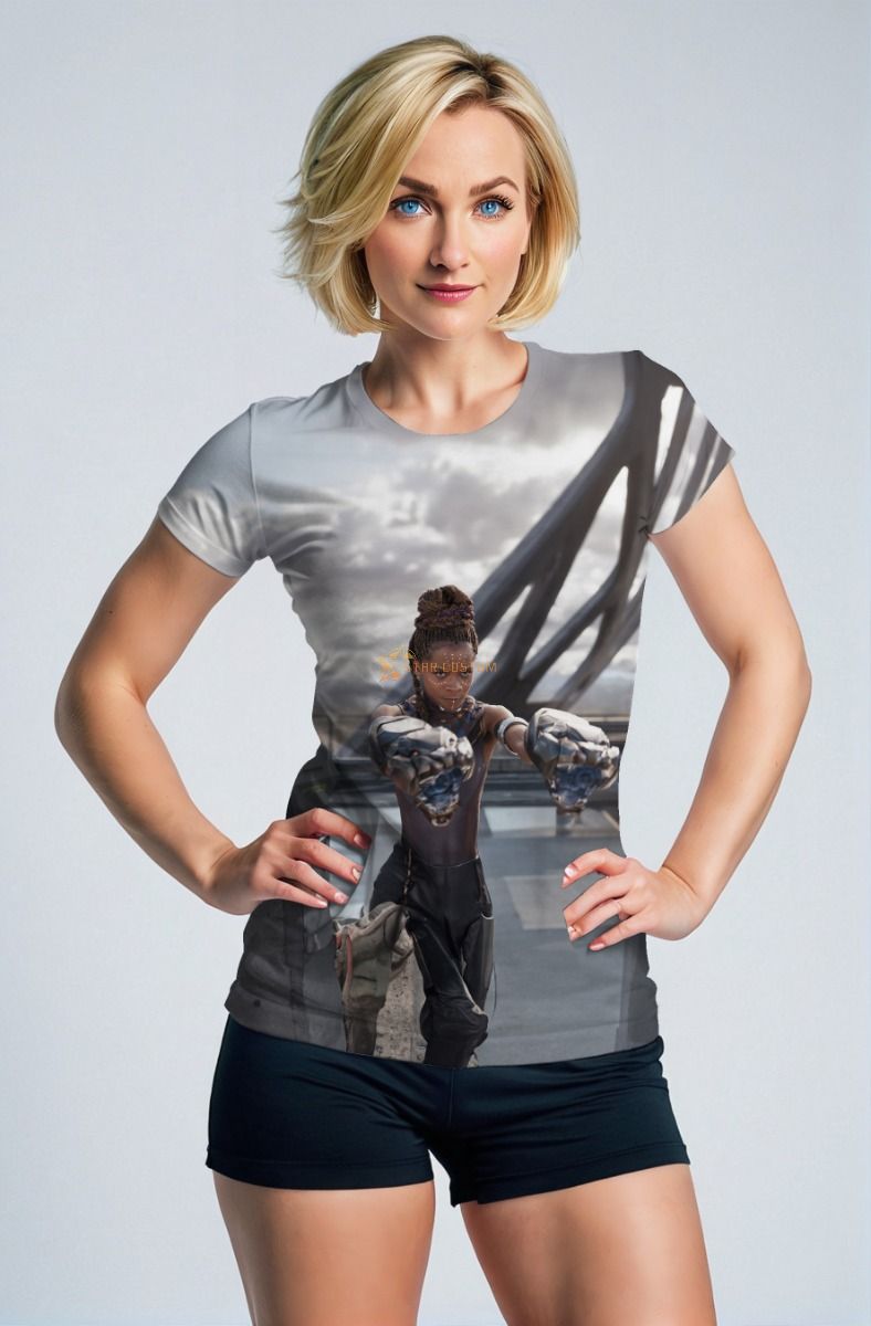 Black Panther White/Gray T-Shirt