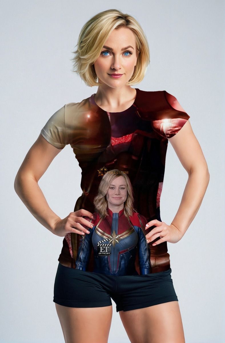 Captain Marvel Blue & Red T-Shirt