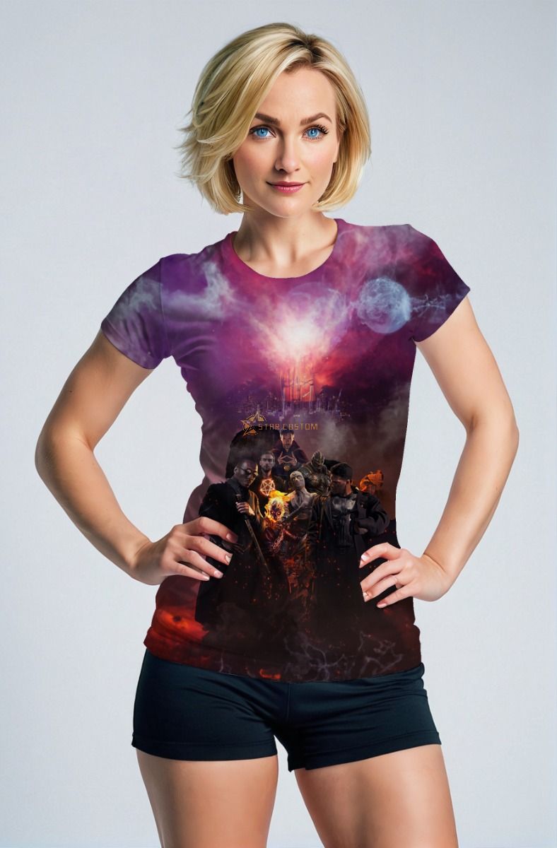 The Midnight Sons by Agt Design T-Shirt offers a subtle yet powerful look with a black design featuring the Midnight Sons heroes