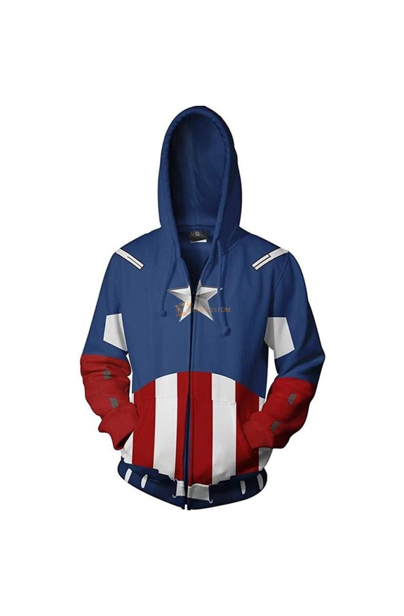 Captain America Unisex Captain America Marvel Inspired Hoodie Urban Style
