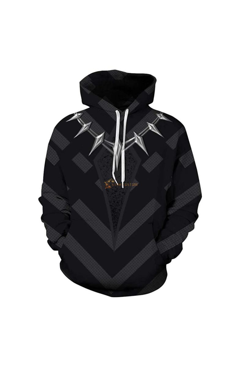 Black Panther Unisex Fashion Black Pan Marvel Inspired Hoodie Black