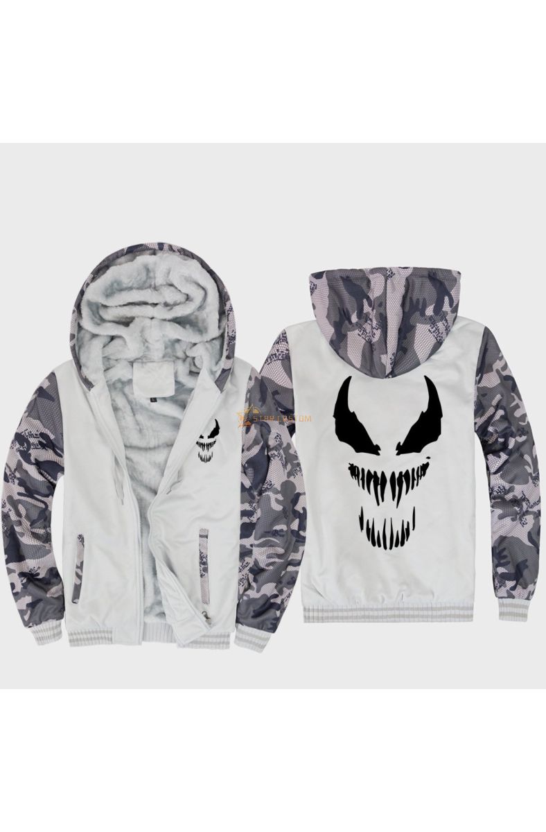 Solid Color Venom Movie Series Venom Sign Super Cool Black Venom Hoodie Solid Black
