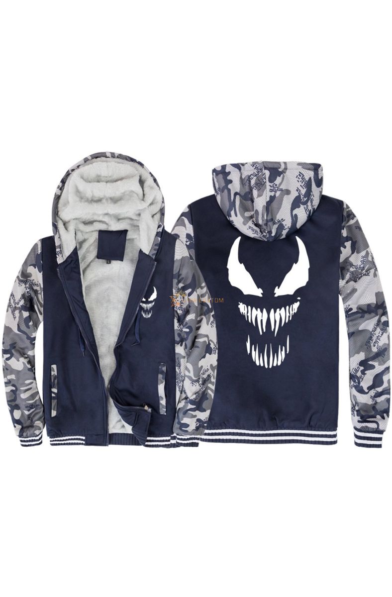 Solid Color Venom Movie Series Venom White Super Cool Venom Hoodie Solid White