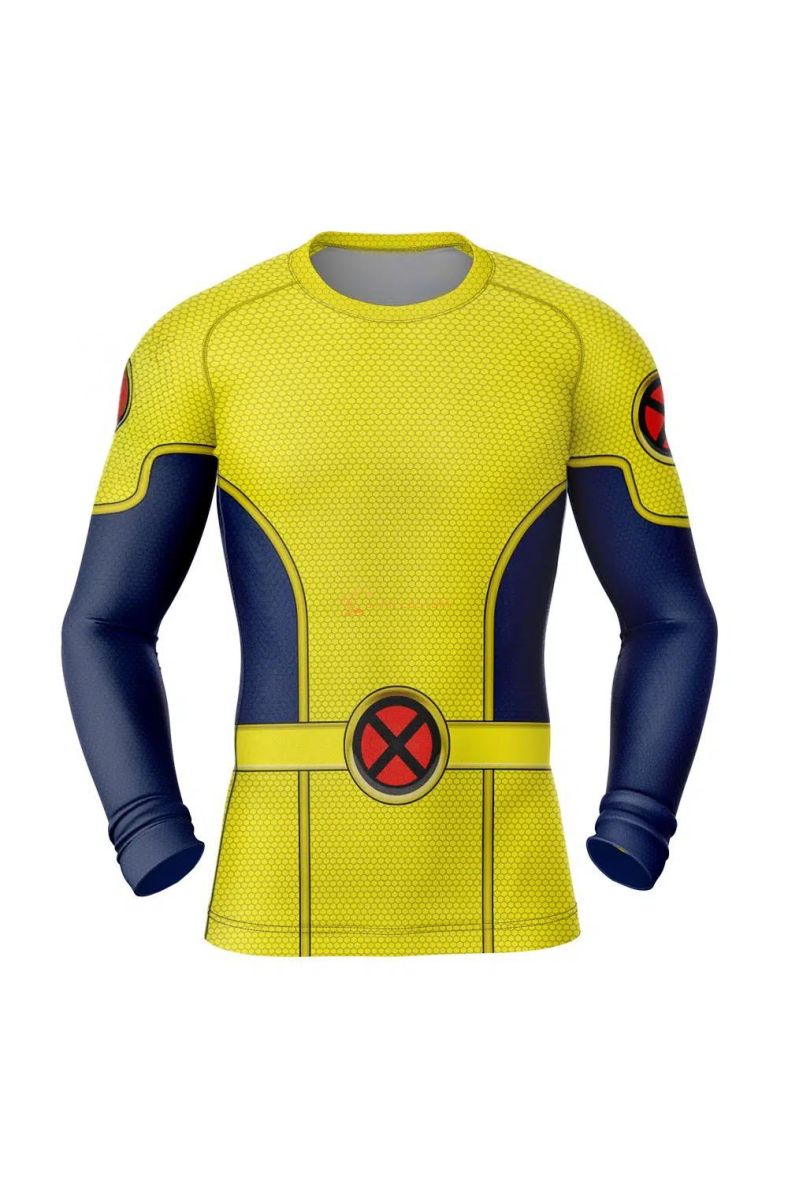 X-Men Generic Uniform Marvel Long Sleeve Rash Guard Compression Shirt