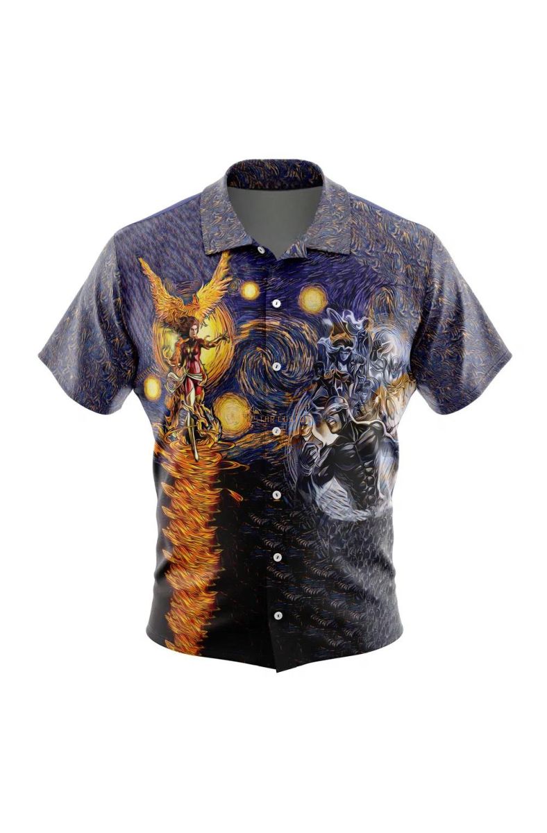 X-Men Dark Phoenix Starry Night Button Up Hawaiian Shirt