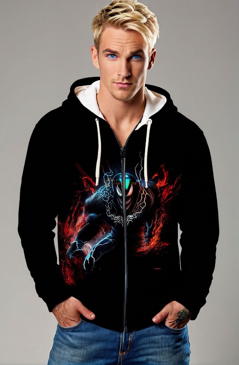 Black Venom Electrify Zip‑Up Hoodie