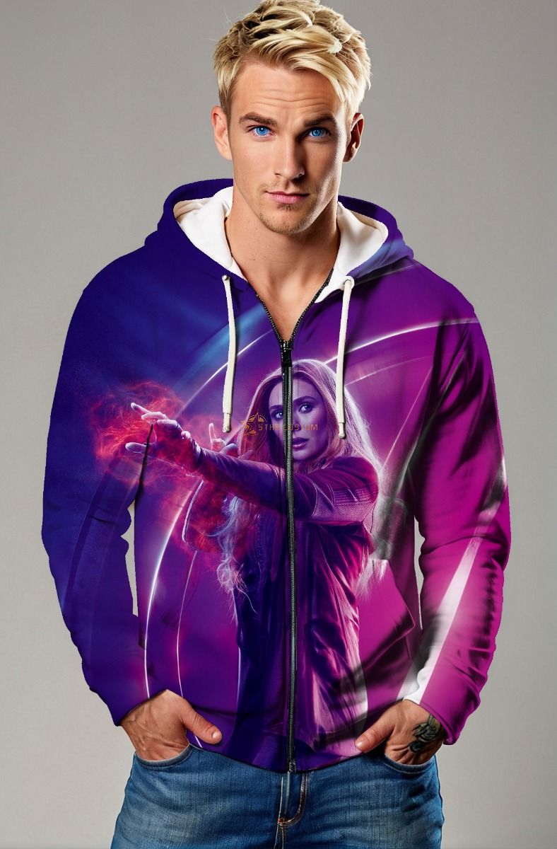Purple Scarlet Witch Avengers Zip‑Up Hoodie