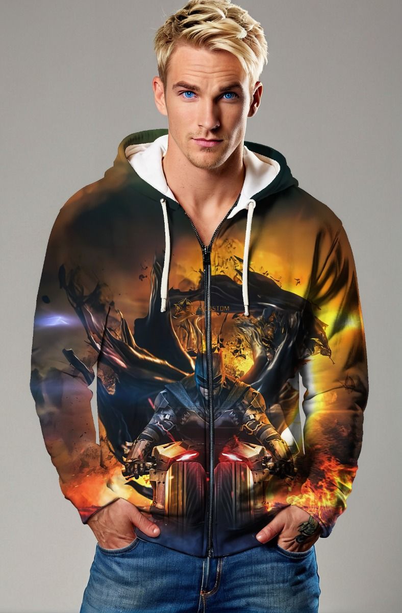 Knightfall Zip Hoodie – Ember Storm Edition