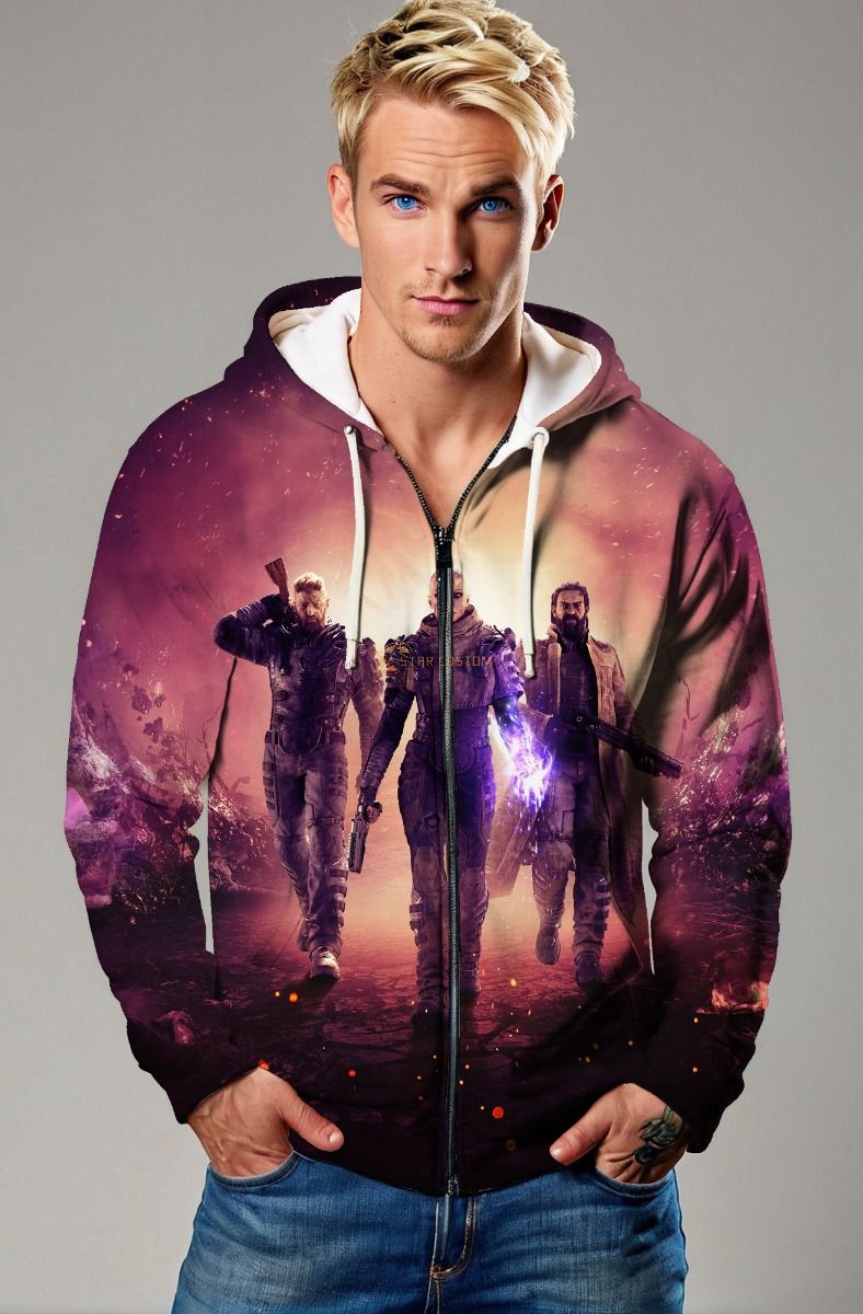 Crimson Frontline Zip Hoodie – Unity of Flame